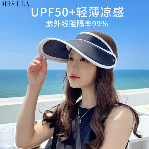 Mrs Ula尤拉小姐防晒帽UPF50+全脸防护轻盈透气两用遮阳帽子 商品图0