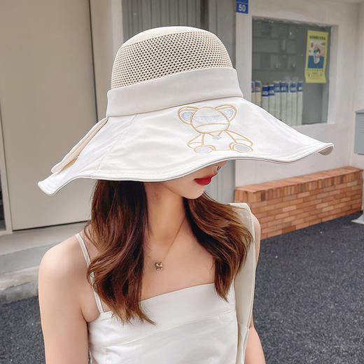 【秀帽】2022韩版时尚欧美大沿时装渔夫帽防晒防紫外线太阳帽可折叠遮阳帽 商品图4