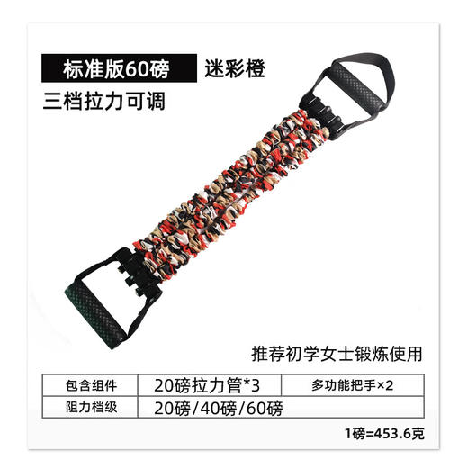 拉力带三孔拉力调节扩胸多功能臂力器乳胶拉力器训练健身器材 商品图1