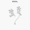 ZEGL设计师轻颜系列花朵耳环女2022年新款耳钉925银针不对称耳饰 商品缩略图3