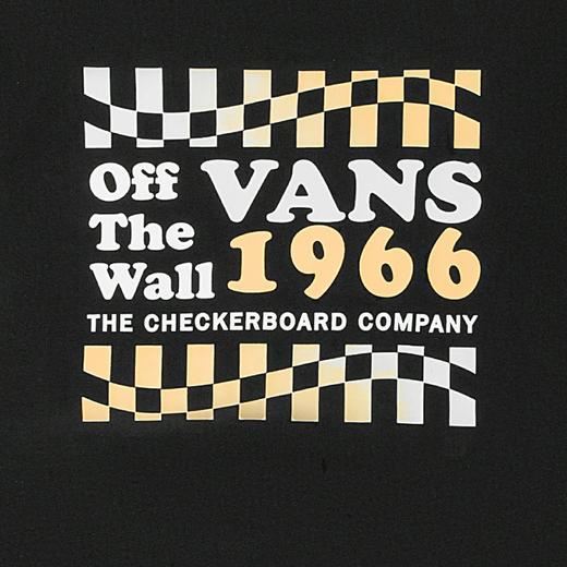 VANS女子短袖T恤夏季棋盘格LOGO黑色VN0A7Q1LBLK 商品图3