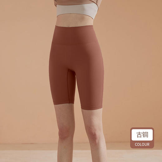 【5色可选】裸感S 五分瑜伽短裤瑜伽裤夏交叉腰裤运动健身短裤骑行裤  JM 000 DK22-705 商品图4