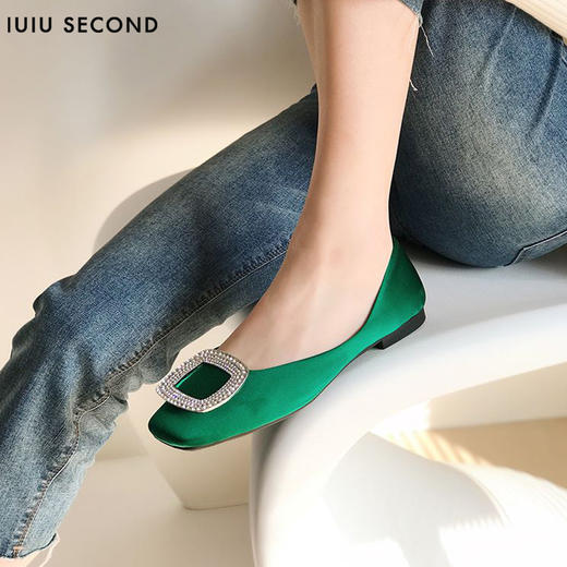 IUIU SEONC2022春夏新款雅致真丝浅口平底鞋U22AE11331 商品图8