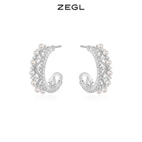ZEGL设计师轻颜系列C型耳环女小众设计感高级耳钉耳圈925银针耳饰