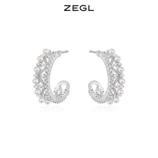 ZEGL设计师轻颜系列C型耳环女小众设计感高级耳钉耳圈925银针耳饰 商品图0