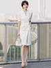 西装连衣裙女夏新款高级感白色短袖收腰显瘦修身职业套装裙 商品缩略图2