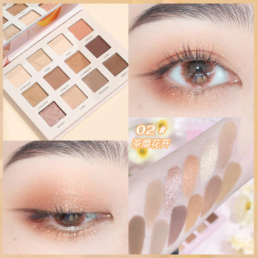 NOVO午后时光丝缎12色眼影盘 哑光珠光不飞粉奶茶烟玫瑰眼影 商品图6