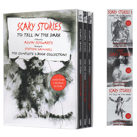 Collins 在黑暗中讲述的恐怖故事系列3本套装 英文原版小说 Scary Stories Paperback Box Set 惊悚恐怖小说 Alvin Schwartz 进口英语书籍 商品图0