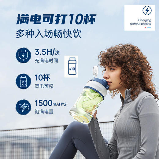 摩飞（Morphyrichards）榨汁杯便携式运动果汁杯网红充电无线顿顿杯随行杯MR9802 商品图2