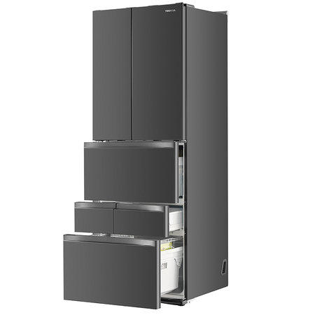 东芝（TOSHIBA）462升法式六门电冰箱纳米钛光效净化纤薄外壁果蔬空间自开门 GR-RM485WE-PG1A9 墨晶灰 商品图1