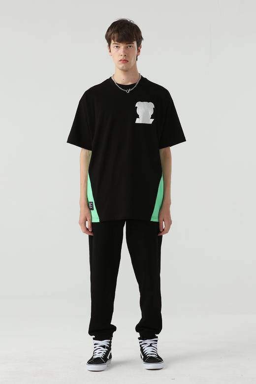MEET.ROY狗头LOGO系列OVERSIZE烫银拼接TEE 短袖T恤01MR1252 商品图4