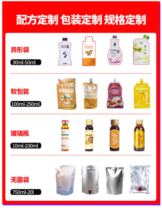 沙棘原浆50ml10瓶礼盒装 100沙棘汁原浆不加水批发代理 商品图4