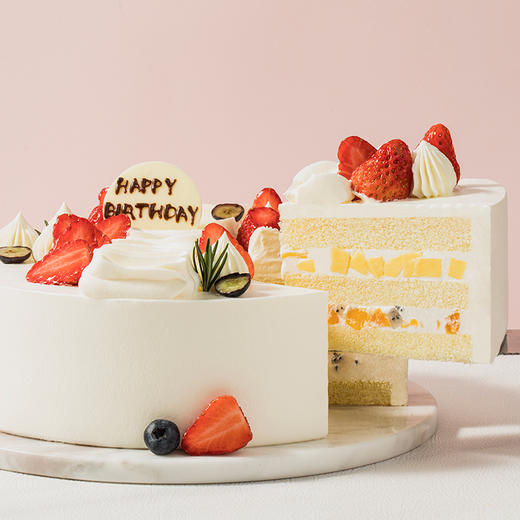 【丰富果味】宝藏双莓蛋糕，鲜切草莓、蓝莓混合美味，释放果味香甜(哈尔滨幸福西饼） 商品图3