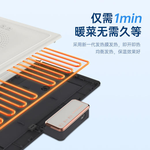 摩飞暖菜板可折叠饭菜板热菜板保温板家用桌面多功能餐桌暖菜垫MR8300 椰奶白 暖菜板 商品图4