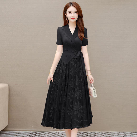 YWE BZYH2212气质优雅阔太太蕾丝大码连衣裙 商品图3