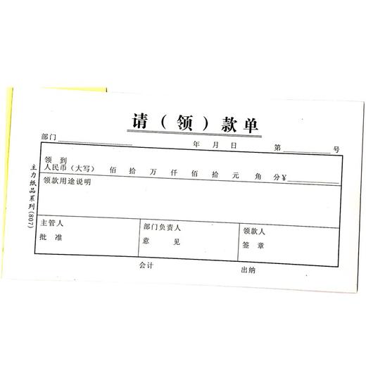 请（领）款单 主力48开（175*95mm）1本 商品图0