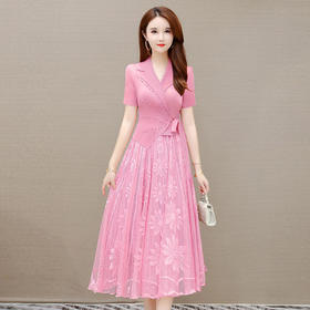 YWE BZYH2212气质优雅阔太太蕾丝大码连衣裙