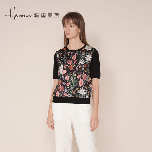 奥尔西.布莱亚低圆领短袖针织衫208B7M35 商品图0