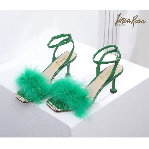 【恋尚萝莎】方头毛毛凉鞋 商品图0