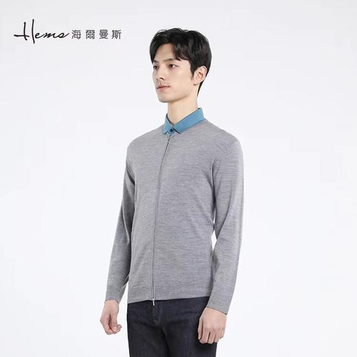 海尔曼斯低圆领长袖羊毛衫20103D40 商品图1