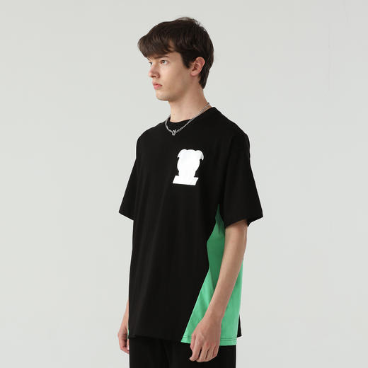 MEET.ROY狗头LOGO系列OVERSIZE烫银拼接TEE 短袖T恤01MR1252 商品图1