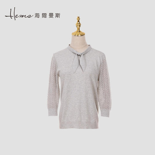 海尔曼斯低圆领长袖针织衫20019A40 商品图0