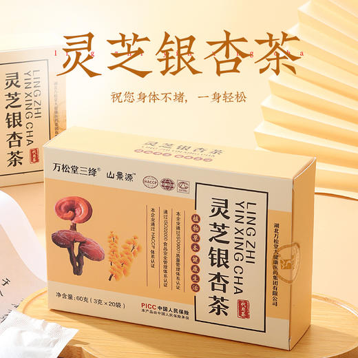 【保质期到6月】【买5送5】万松堂 灵芝银杏茶  20袋/盒 商品图0