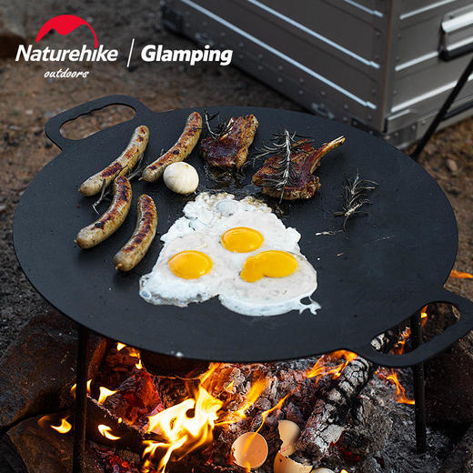 【已下架】预售 | Naturehike挪客 玄铁平底大烤盘49CM 户外露营铸铁烧烤盘野餐烧烤用品[福利品] 商品图1