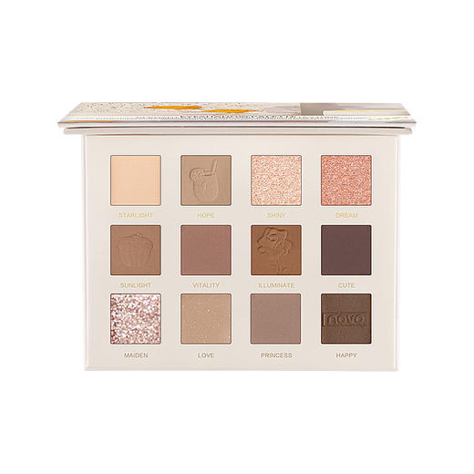 NOVO午后时光丝缎12色眼影盘 哑光珠光不飞粉奶茶烟玫瑰眼影 商品图4