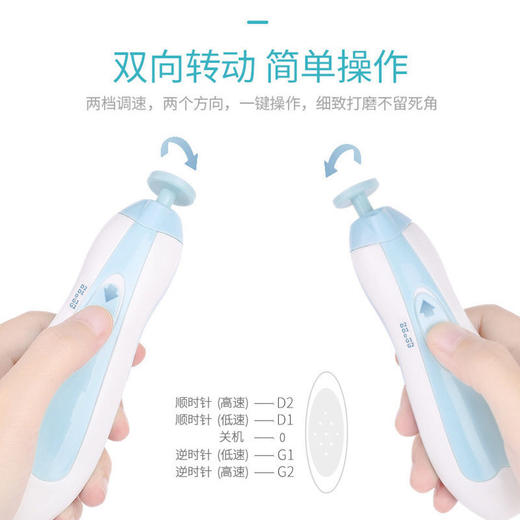 kiuimi宝宝电动磨甲器婴儿指甲剪新生儿童指甲剪婴儿防夹肉指甲剪国庆出游 商品图2