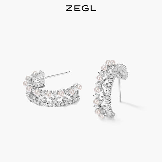 ZEGL设计师轻颜系列C型耳环女小众设计感高级耳钉耳圈925银针耳饰 商品图3