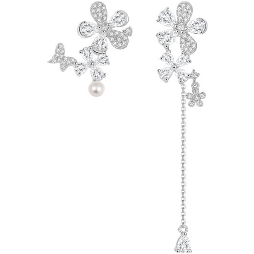 ZEGL设计师轻颜系列花朵耳环女2022年新款耳钉925银针不对称耳饰 商品图4