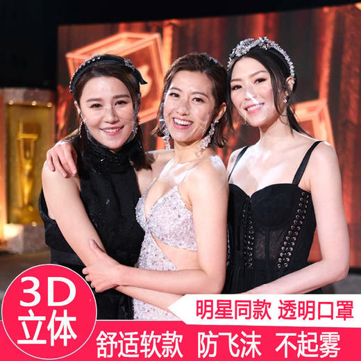 抖音爆款 明星同款TVB透明口罩女时尚薄款网红防飞沫防尘王3d立体国庆出游 商品图5