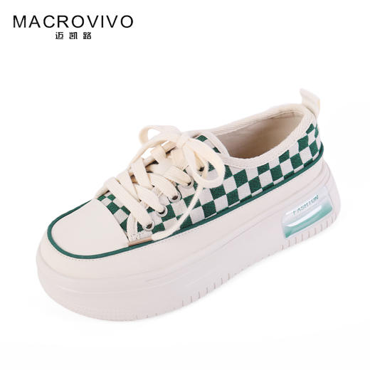 迈凯路时尚百搭皮里棋盘格帆布鞋82055 商品图2