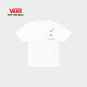 VANS情侣短袖T恤夏季OVERSIZE彩色图案白色VN0A5HANWHT