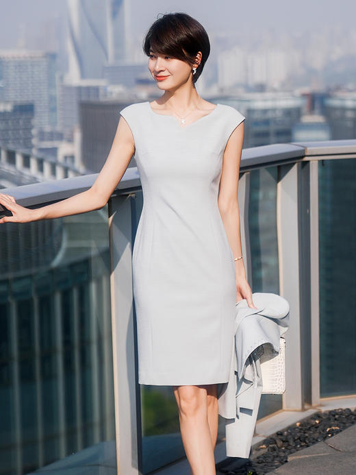 春夏西装外套女高级感小个子气质通勤西服连衣裙套装两件套 商品图4