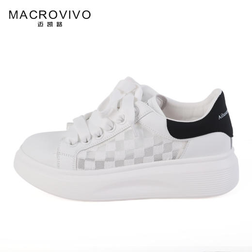 迈凯路时尚网眼透气厚底小白鞋82090 商品图0