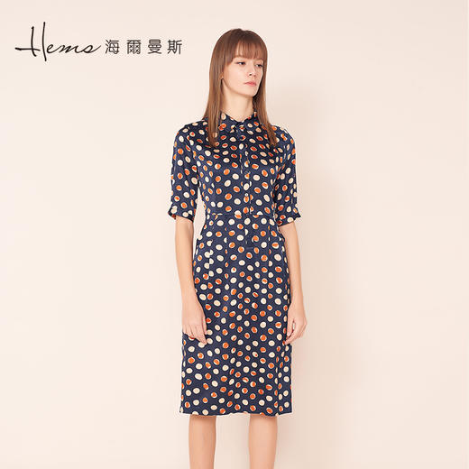 海尔曼斯中袖桑蚕丝连衣裙2088A5Q 商品图0