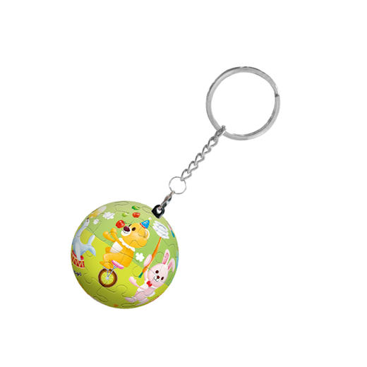 【折扣商品 不退不换】24片 钥匙扣拼图 塑料拼图 A2801 动物马戏团 商品图0