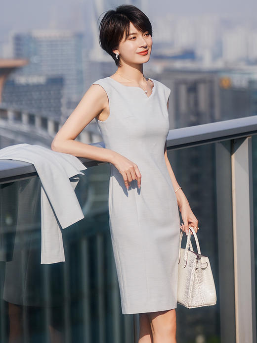 春夏西装外套女高级感小个子气质通勤西服连衣裙套装两件套 商品图2