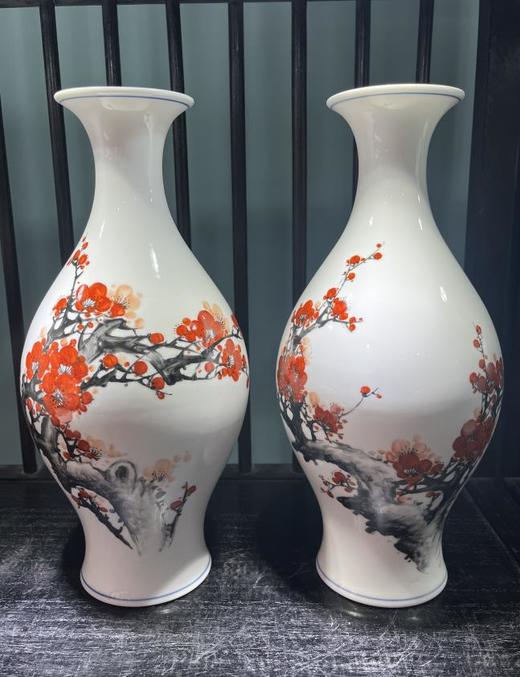 胡晶：高白泥竹报平安，梅开五福橄榄瓶 商品图0