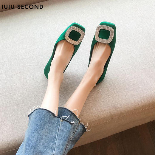 IUIU SEONC2022春夏新款雅致真丝浅口平底鞋U22AE11331 商品图1