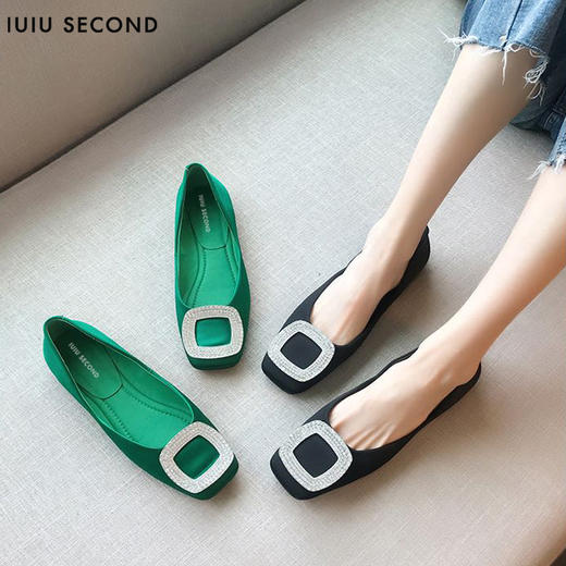 IUIU SEONC2022春夏新款雅致真丝浅口平底鞋U22AE11331 商品图5