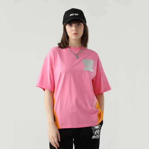 MEET.ROY狗头LOGO系列OVERSIZE版型烫银拼接短袖T恤01MR1253 商品图2