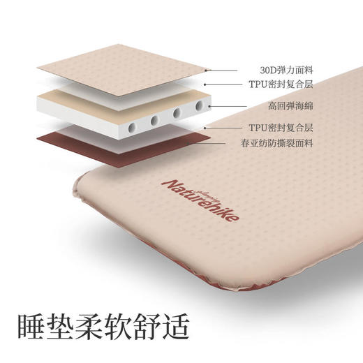 【已下架】预售 | Naturehike挪客 单人薄款弹力布自动充气垫户外帐篷睡垫防潮地垫露营床垫[福利品] 商品图2