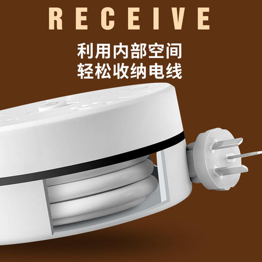 【带小夜灯的插座】创意多功能插排爬墙智能usb充电插座圆形家用排插接线板 商品图3