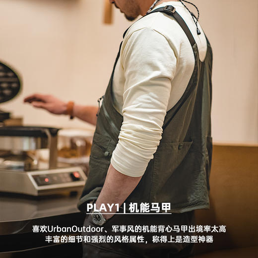工装优选 美式复古多口袋无袖尼龙马甲背心户外机能两用挎包外套男 商品图2