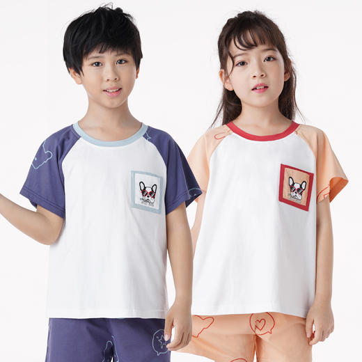 都市丽人眯雅佳童装棉质短袖套装凉感无尘棉薄短袖睡衣JH29A2 商品图0