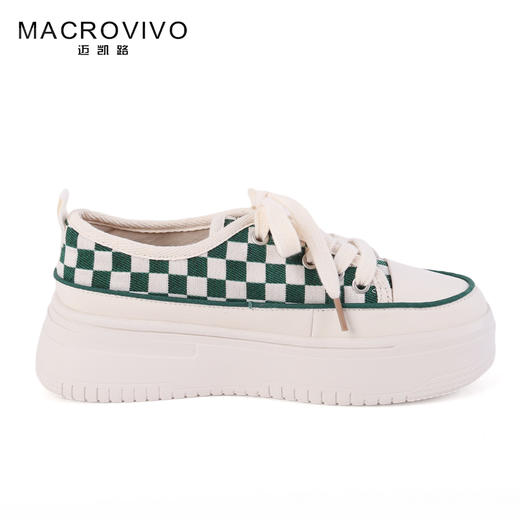 迈凯路时尚百搭皮里棋盘格帆布鞋82055 商品图4