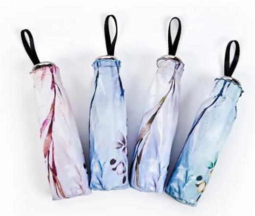 缀美五折刺绣伞新款洋伞五折太阳伞超轻便携小巧迷你遮阳伞短小巧晴雨伞 商品图11